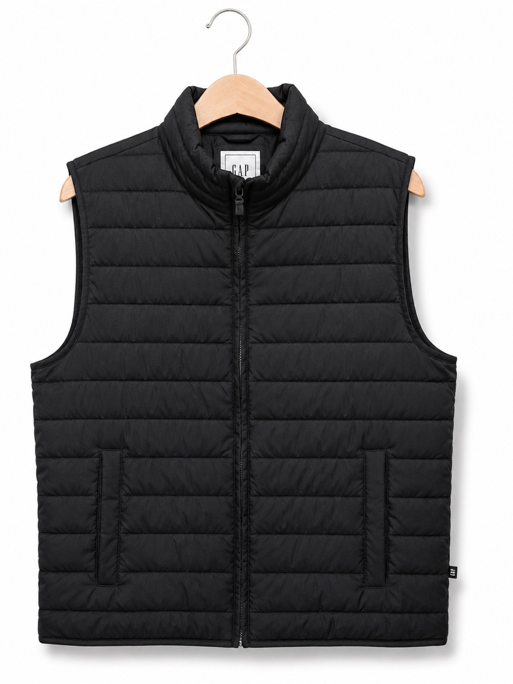 GAP ColdControl‎ Black Puffer Vest Mens Large Lightweight Quilted Zip Jacket